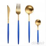 LQMT Vaisselle Set De Vaisselle Fork Spoon Set De Cuisine Couteau   Bleu Doré - B07SS85KHY